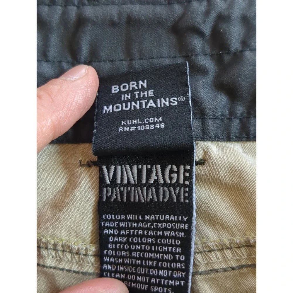 Kuhl Ambush Cargo Shorts‎ Vintage Patina Dye Sz 36 Green 12